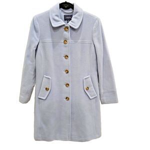 Size 6P Lands’ End Cashmere Wool Blend light Blue Lined Coat